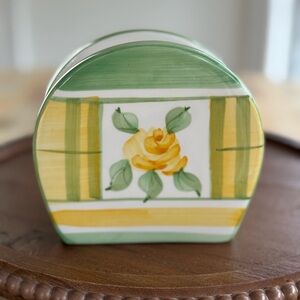 Royal Norfolk Yellow Rose Ceramic Napkin Holder